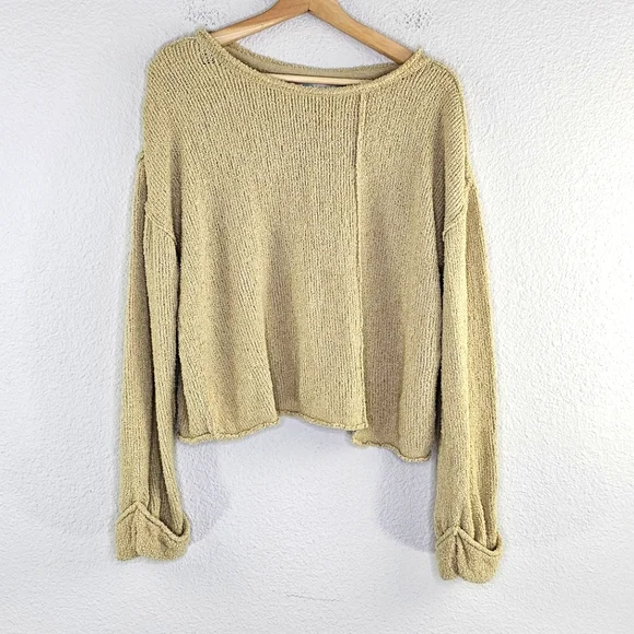 Free People Anthropologie by the fire cozy pullover oversized boxy sweater Small - Picture 1 of 7